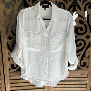 Black label white button down long sleeve shirt. NWOT